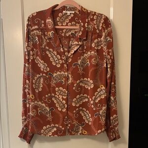 DR2 Paisley Button Down Shirt in Warm Brown